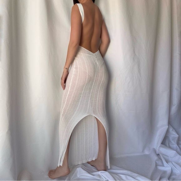 I.AM.GIA White Sheer Coverup Backless Dress - Picture 2 of 4